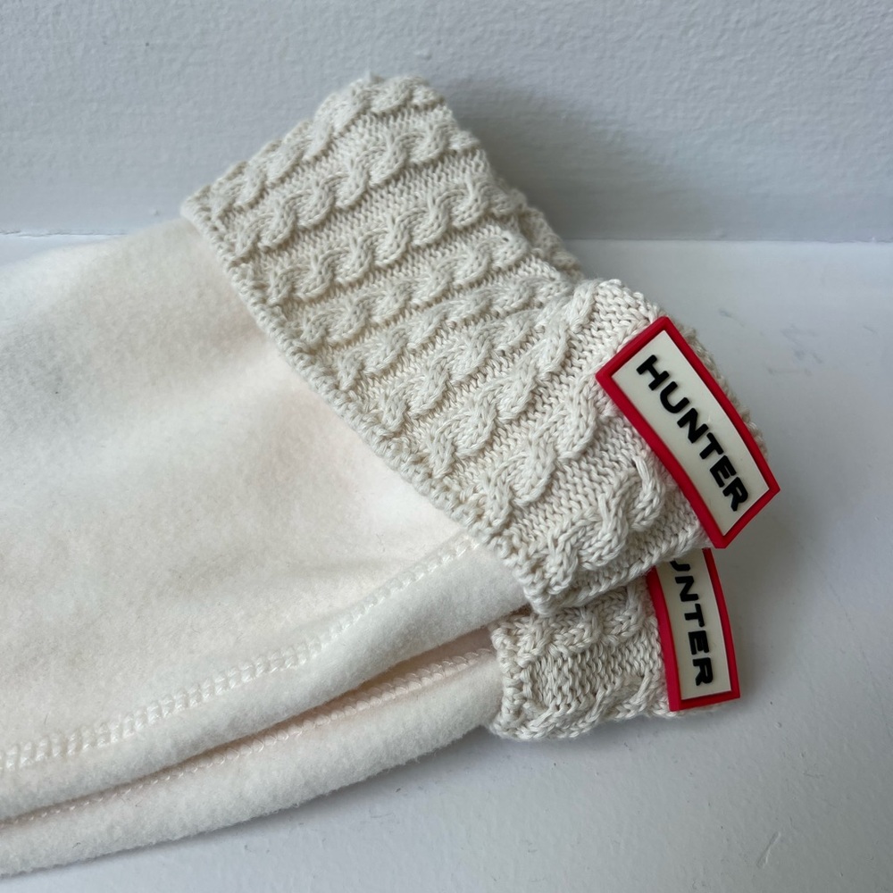 New Hunter Cream Knit Cuff Boot Socks
